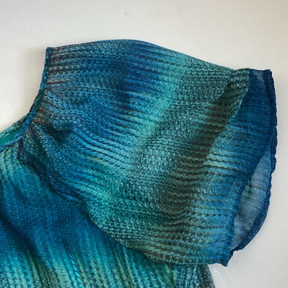 Roz & Ali Teal and Blue Blouse - Picture 3 of 11